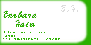 barbara haim business card